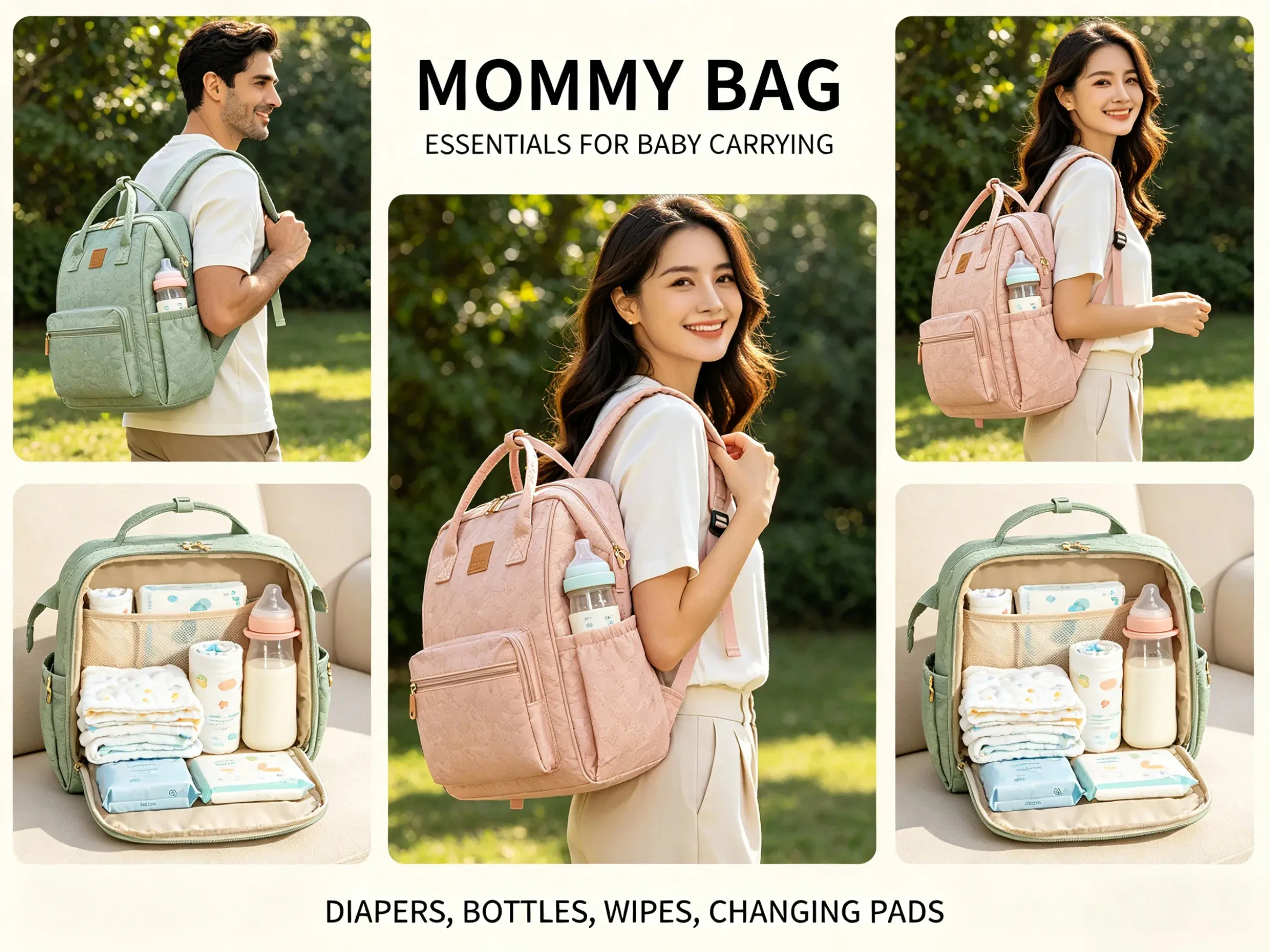 Custom Luxury Vegan Leather Diaper Bag for Premium Baby Brands
